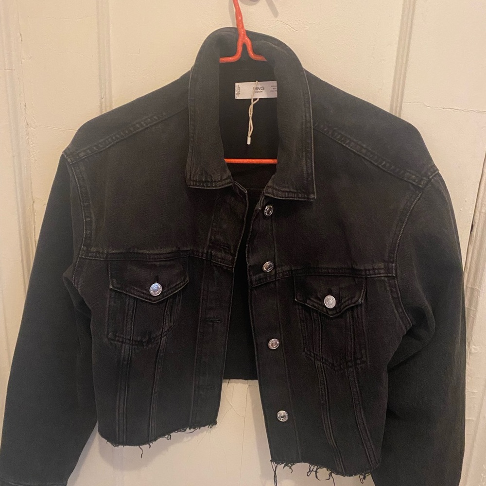Mango Charcoal Denim Women's Jacket